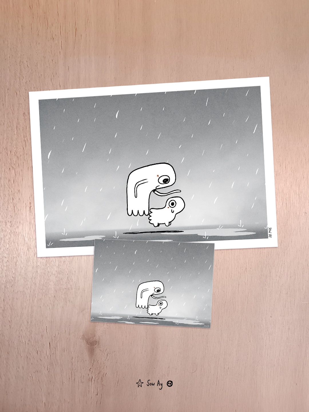 Print Tomy et Ghosty sous la pluie