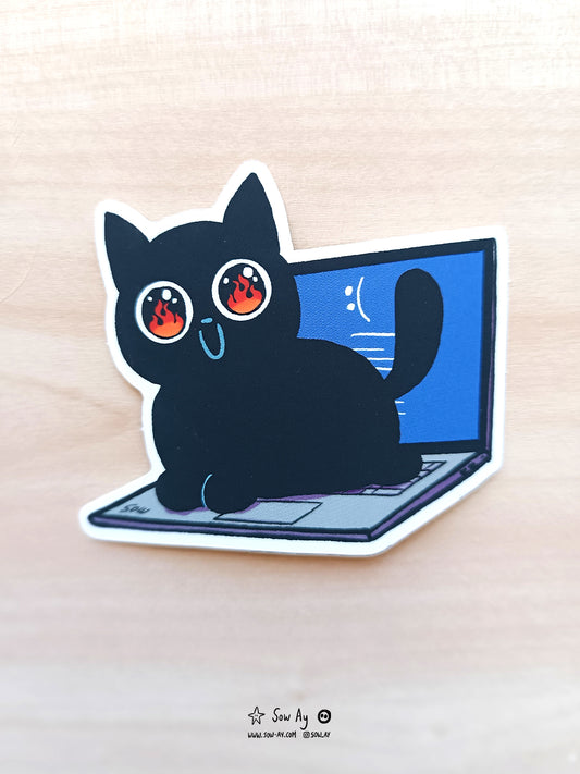 Sticker Catto on Computer