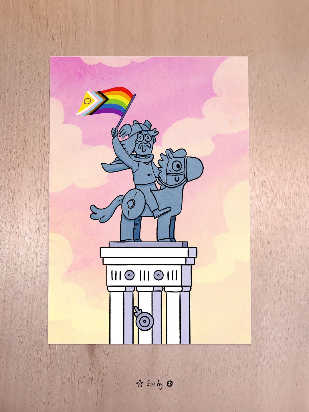Print Vercingetorix Queer flag rose