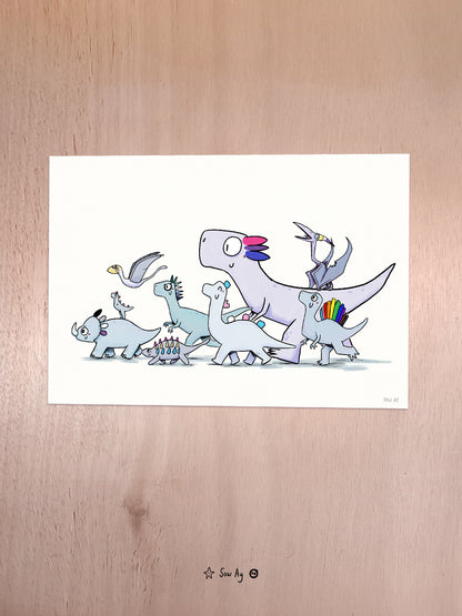 Print Queerosaur pride