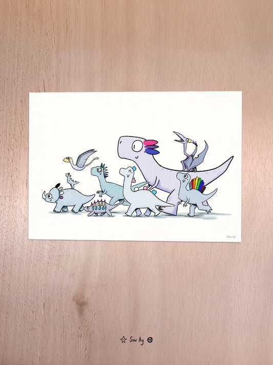 Print Queerosaur pride