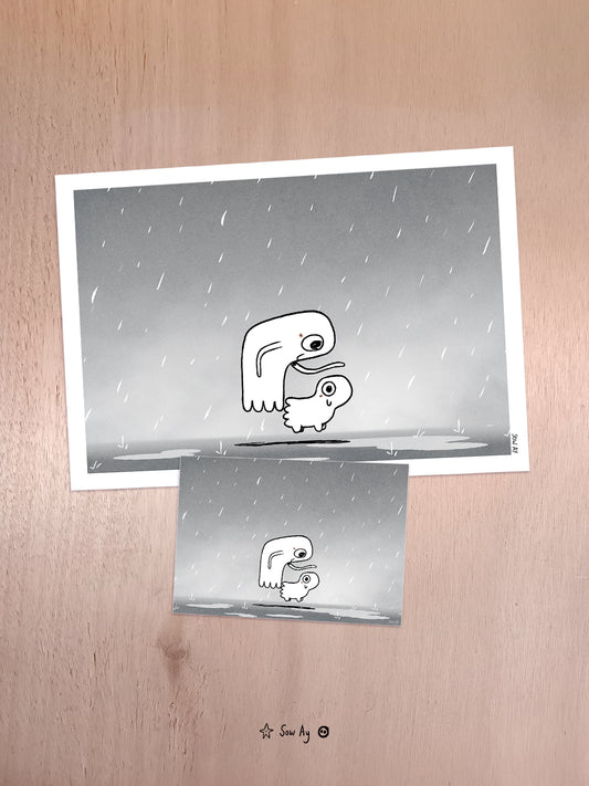 Print Tomy et Ghosty sous la pluie